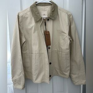 Thread & Supply Beige Jacket with Olive Collar